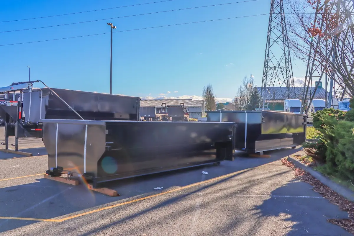 Roll-off dumpster ready for waste disposal at job site for Roofing Dumpster Rental in Lake Barcroft